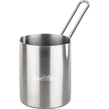 Feyza Design Paslanmaz Çelik Çift Ağızlı 500ML Silindir Cezve, Şık ve Dayanıklı Tasarım