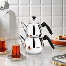 Feyza Design Küçük Boy Çaydanlık Takımı 4 Parça, Siyah, Şık ve Kullanışlı Tasarım