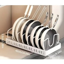 Alfa Life Marketing Beyaz Renk Teleskopik Raylı Tava Tencere Organizeri