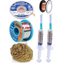 MHM Mechanic/ Lehim 40G 0,3mm Havya Ucu Temizleme Teli Lehim Toplama CP-3015 Emme Teli 3,0mm Lehimleme SET010