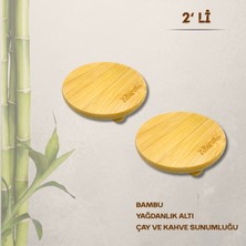 Vizka Bambu Misket Ayaklı Yağdanlık Altlığı, Bardak Altlığı , Kahve Altlığı , Mini Nihale Sunumluk / 2ADET