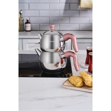 Feyza Design Indüksiyon Tabanlı Mini Çaydanlık Takımı, Şık ve Kullanışlı Tasarım