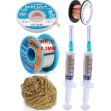 MHM Mechanic/ Lehim 40G 0,3mm Havya Ucu Temizleme Teli Lehim Toplama CP-2515 Emme Teli 2,5mm Lehimleme SET010