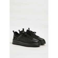 Faruk Balkanas Asap Model Hakiki Kombinasyonlu Deri Ithal Taban Sneaker Ayakkabı