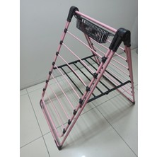 Özgürce Kalın Telli Pembe Kanatlı Çamaşırlık Mandal Sepetli, Dayanıklı ve Pratik