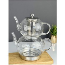 Feyza Design Borosilikat Cam Çaydanlık 3 Litre, Şık ve Dayanıklı Tasarım
