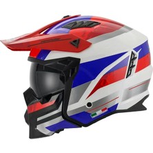Kask Fullface X1 Seul Track Sway Beyaz-Mavi-Kırmızı Xl