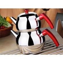 Feyza Design Paslanmaz Çelik Büyük Boy Üst Demlik, Kendinden Süzgeçli, Şık ve Kullanışlı