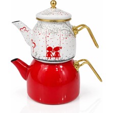 Feyza Design Şık Emaye Çaydanlık, Zarif ve Dayanıklı Tasarım, Pratik Kullanım