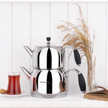 Feyza Design Şık Siyah Maxi Çaydanlık Takımı, Dayanıklı ve Kullanışlı Tasarım