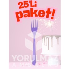 Yorulmaz Ambalaj ✨happy Party Lila Plastik Çatal 25’li – Partiler ve Özel Günler Için Tek Kullanımlık✨