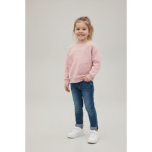 Kyex Kids O La La Kız Çocuk Mevsimlik Çiçekli Toz Pembe Sweat 3-12 Yaş