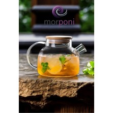 Feyza Design 1000 ml Bambu Kapaklı Isıya Dayanıklı Cam Demlik ve Çay Sürahisi