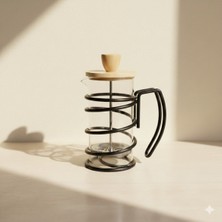 Feyza Design Bambu Kapaklı French Press, Zarif ve Dayanıklı Kahve Demleme Aracı