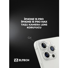 ZLTECH iPhone 15Pro/15Promax Uyumlu Taşlı Kamera Lens Koruyucu