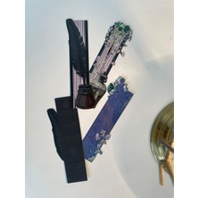 Tiny Stories TR Kitap Ayracı - Mürekkep & Çiçek Temalı Özel Kesim 4'lü Set (Çift Yönlü Koruma Laminasyonlu)