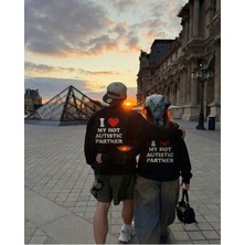 I Love My Partner Baskılı Unisex Sweatshirt