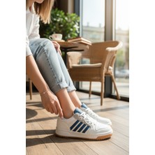 Enoch Kadın Spor Ayakkabı Şeritli Kauçuk Görünümlü Tabanlı Casual Sneaker