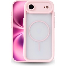 Fenza iPhone Air Uyumlu Kamera Korumalı Magsafe Wireless Şarj Özellikli Mat Silikon Pembe Renkli Silikon Telefon Kılıfı