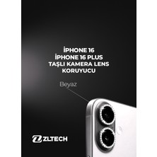 ZLTECH iPhone 16/16Plus Uyumlu Taşlı Kamera Lens Koruyucu