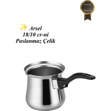 Feyza Design Paslanmaz Çelik Cezve, Bakalit Saplı, No 7, Kaliteli ve Şık Tasarım