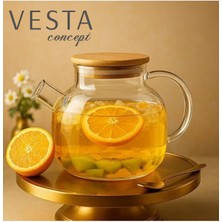 Feyza Design Isıya Dayanıklı Cam Demlik, Süzgeçli Bitki Çayı ve Kahve Demliği