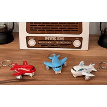 MYK Hediye ve Sanat Atölyesi Metal Uçak Anahtarlık ve Çanta Süsü Gerçeğinin Benzeri 