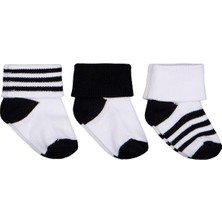 Civil Baby Siyah-Beyaz Asetat 0-24 Ay Çorap Setleri - Standart Standart