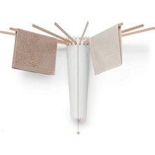 Özgürce Pratik Duvara Monte 8'li Çamaşır Kurutmalık Beyaz/naturel