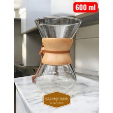 Feyza Design Ahşap Tutacaklı 4 Cup Chemex Kahve Demleme Makinesi 600ML