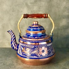 Feyza Design El Işlemeli Nostaljik Çaydanlık, 3,2 Litre Bakır Demlik ve Su Isıtıcı