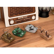 MYK Hediye ve Sanat Atölyesi Metal Tank Anahtarlık ve Çanta Süsü Çalışan Aksamlı Birinci Sınıf Malzeme Gerçeğinin Benzeri Tasarım