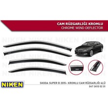 Btl Otomotiv Skoda Süper B 2015 Sonrası Kromlu Cam Rüzgarlığı Niken 4lü Set