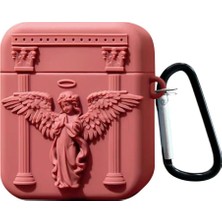 Dmay Airpods 4. Nesil (2024) Kulaklık Uyumlu Melek Figürlü Silikon Kılıf + Kanca