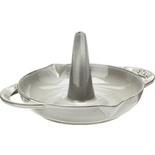 Hype Store Staub Tavuk Kızartma Tavası 24 Cm, Dökme Demir, Indüksiyonlu Ocaklara Uygun, Grafit Gri, 26,2 x 22,2