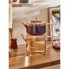 Feyza Design Şeffaf Borosilikat Cam Midi Çaydanlık, Sağlıklı ve Şık Tasarım