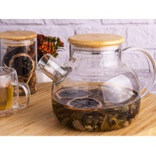 Feyza Design 1200 ml Cam Demlik, Şık ve Dayanıklı Çay Demleme Seti