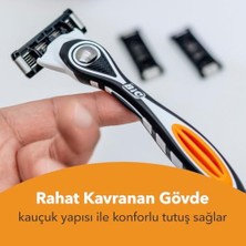 Skygo Bıc Hybrid 5 Flex Erkek Tıraş Bıçağı 1 Sap ve 2 Yedek Başlık (5 Bıçak), 5 Nano Teknolojik Titanyum Bıçak, E Vitamini ile Zenginleştirilmiş Geniş Kayganlaştırıcı Bant