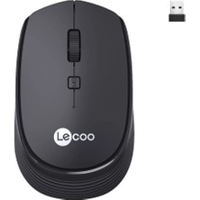 Lenovo Lecoo WS202 Kablosuz Mouse 1600 DPI 4 Tuşlu Siyah Ergonomik Kullanım İçin Tasarlandı