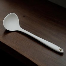 Skygo Silikon Çorba Kepçesi - 29,5 cm Krem Renkli Özel Seri