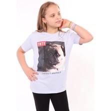 Toontoy Unisex Çocuk Baskılı Bisiklet Yaka Kısa Kollu Tişört
