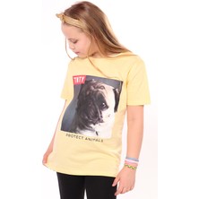 Toontoy Unisex Çocuk Baskılı Bisiklet Yaka Kısa Kollu Tişört