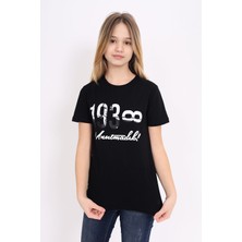 Toontoy Unisex 1938 Baskılı Bisiklet Yaka Kısa Kollu Tişört