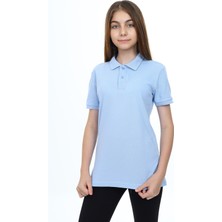 Toontoy Unisex Çocuk Polo Yaka Düğmeli Kısa Kollu Tişört