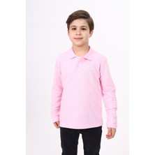 Toontoy Unisex Polo Yaka Düğmeli Uzun Kollu Tişört