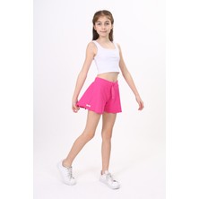 Toontoy Kız Çocuk Beli Lastikli Basic Fitilli Şort - Paça Detaylı