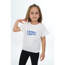 Toontoy Kız Çocuk Baskılı Bisiklet Yaka Kısa Kollu Tişört