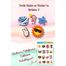 Birikiyedi 5'li Jibbitz Terlik Süsü Uzay Teması,astronot,güneş,yıldız