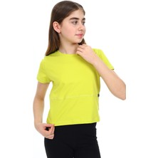 Toontoy Kız Çocuk Bisiklet Yaka Kısa Kollu Tişört