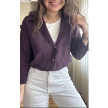 Lasorella Butik Kadın Mor Gömlek